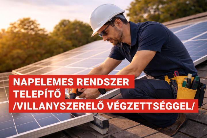 Napelemes rendszer telepítő – villanyszerelő